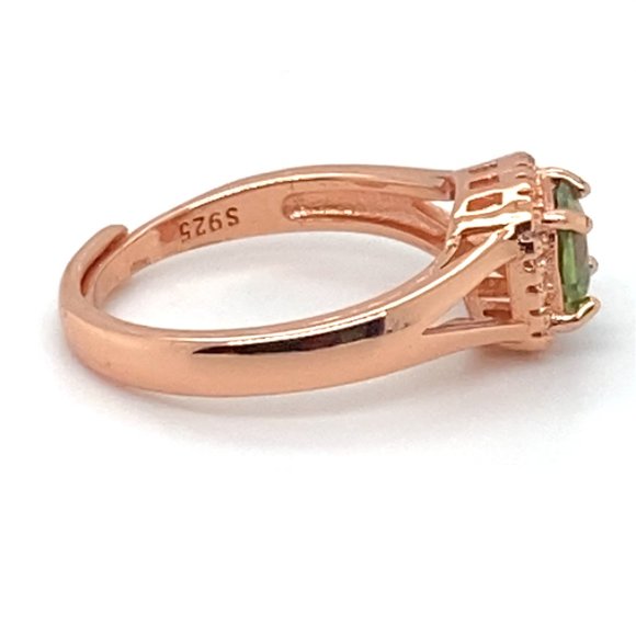 Diopside .80ct Rose Gold Finish Solid 925 Sterling Silver Ring - Picture 4 of 7